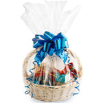 Morepack Large Cellophane Gift Basket Bags 10 count pack front view containing clear plastic wrap