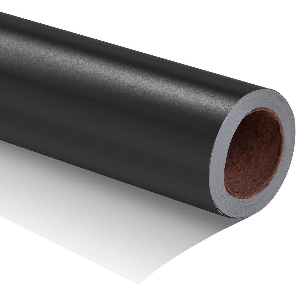 RUSPEPA matte black gift wrapping paper roll front view on white background