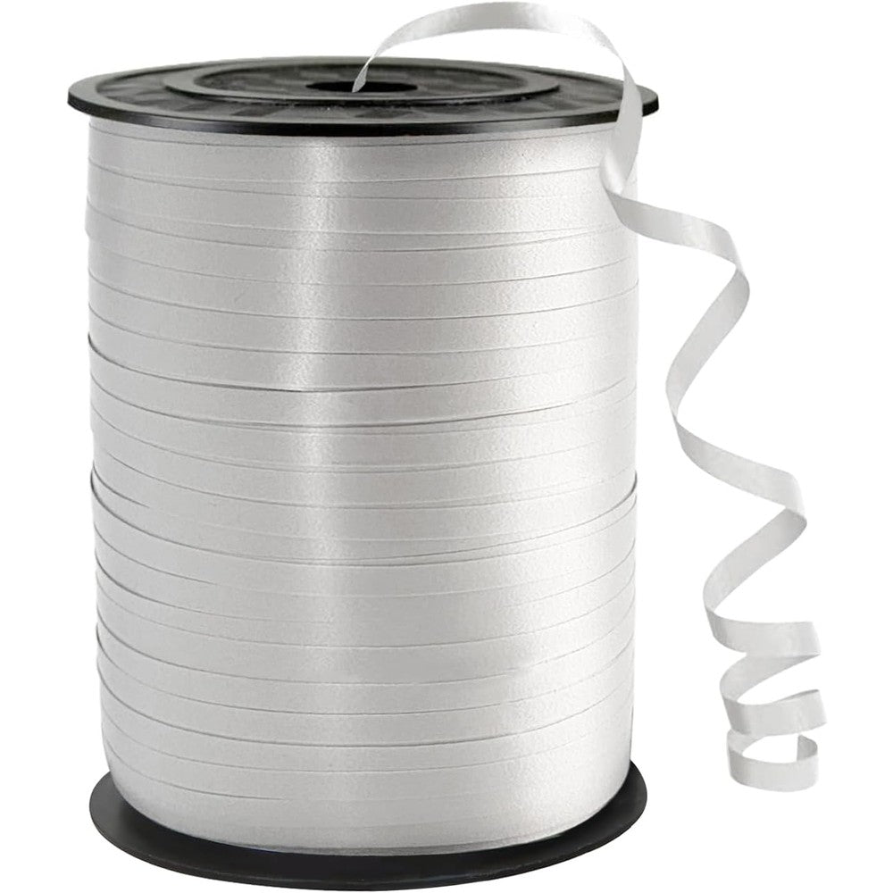 Wuyuejxi white curling ribbon 500 yard roll front view