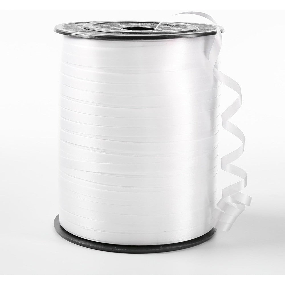 Winjeto white curling ribbon 500 yard roll front view