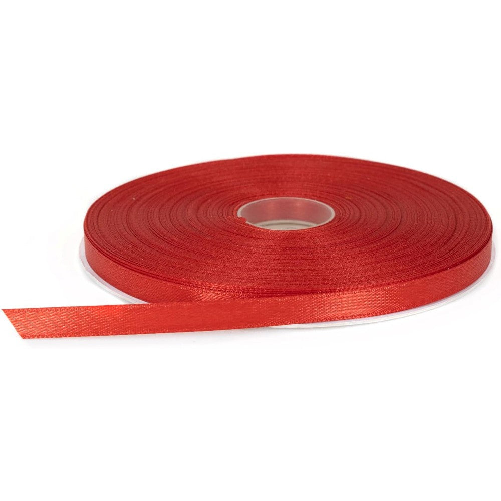 Stuffvisor Red Satin Ribbon Roll 1/4 inch front view