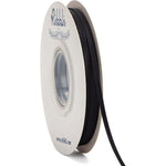 Ribbli double faced black satin ribbon spool front view