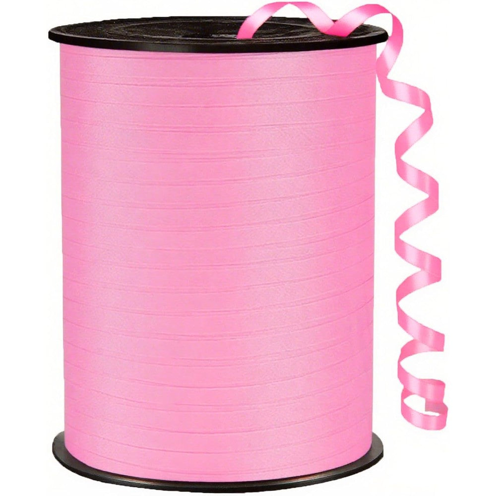 SXDMHYB pink crimped curling ribbon roll front view