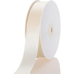 Cuqig 1 inch ivory satin ribbon spool front view