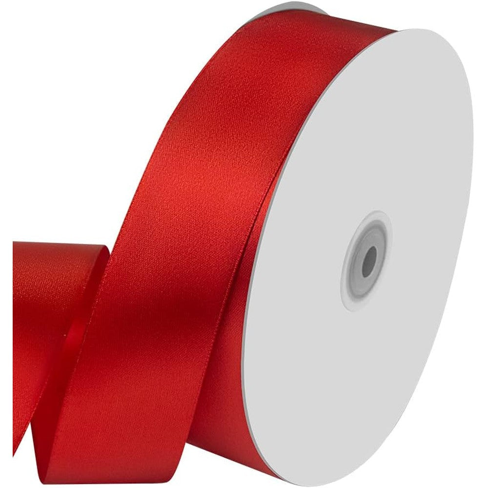 Kmer Life red satin ribbon roll front view