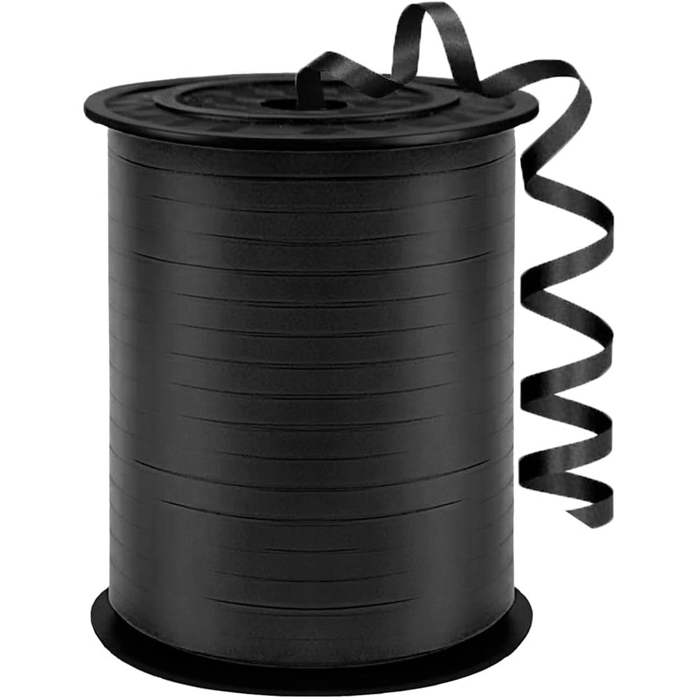 Zjwzsli 500 yard black curling ribbon roll front view