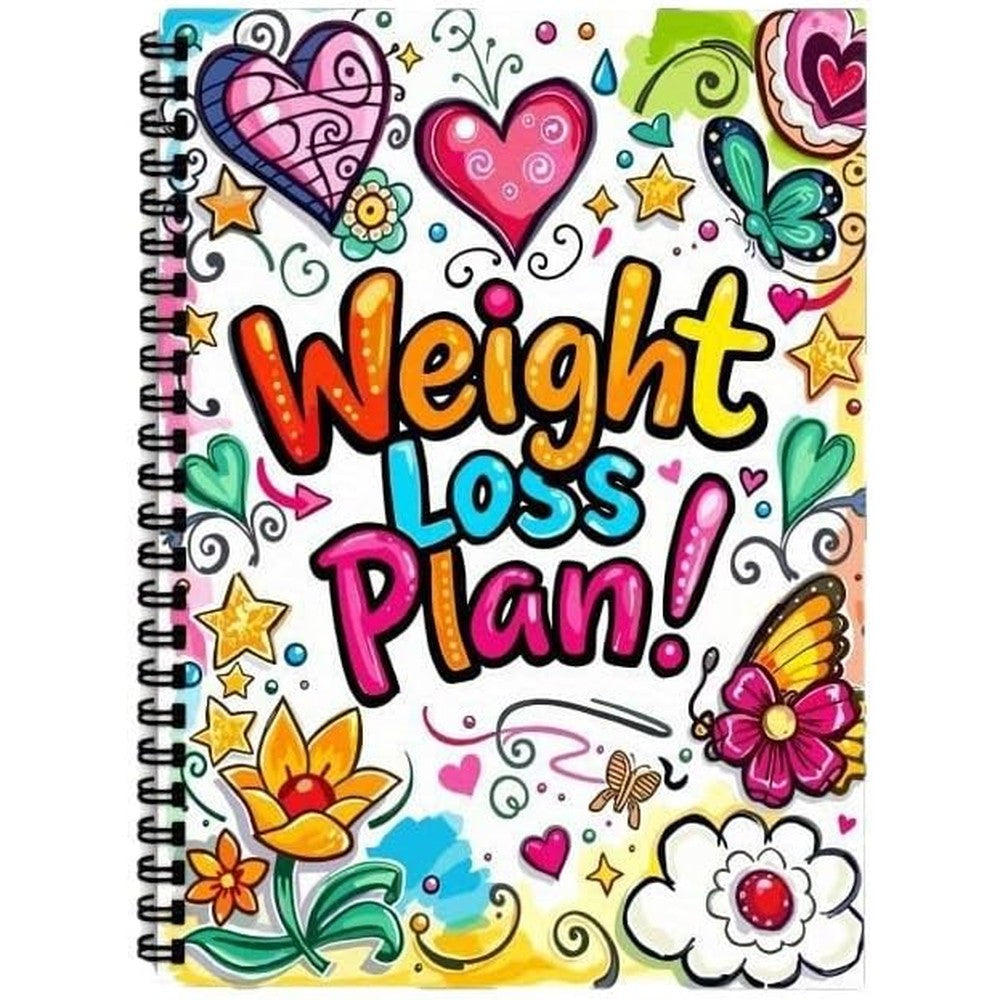 Generic A5 fitness tracker journal front view showcasing the vibrant cover design