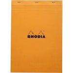 Rhodia staplebound notepad graph orange front view showing the iconic orange cover with clean black branding