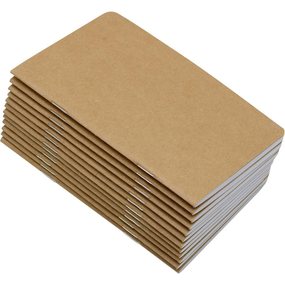 Yansanido pocket notebook front view showcasing the classic kraft brown softcover.