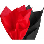 PMLAND premium gift wrap tissue paper front view showing black and red sheets.