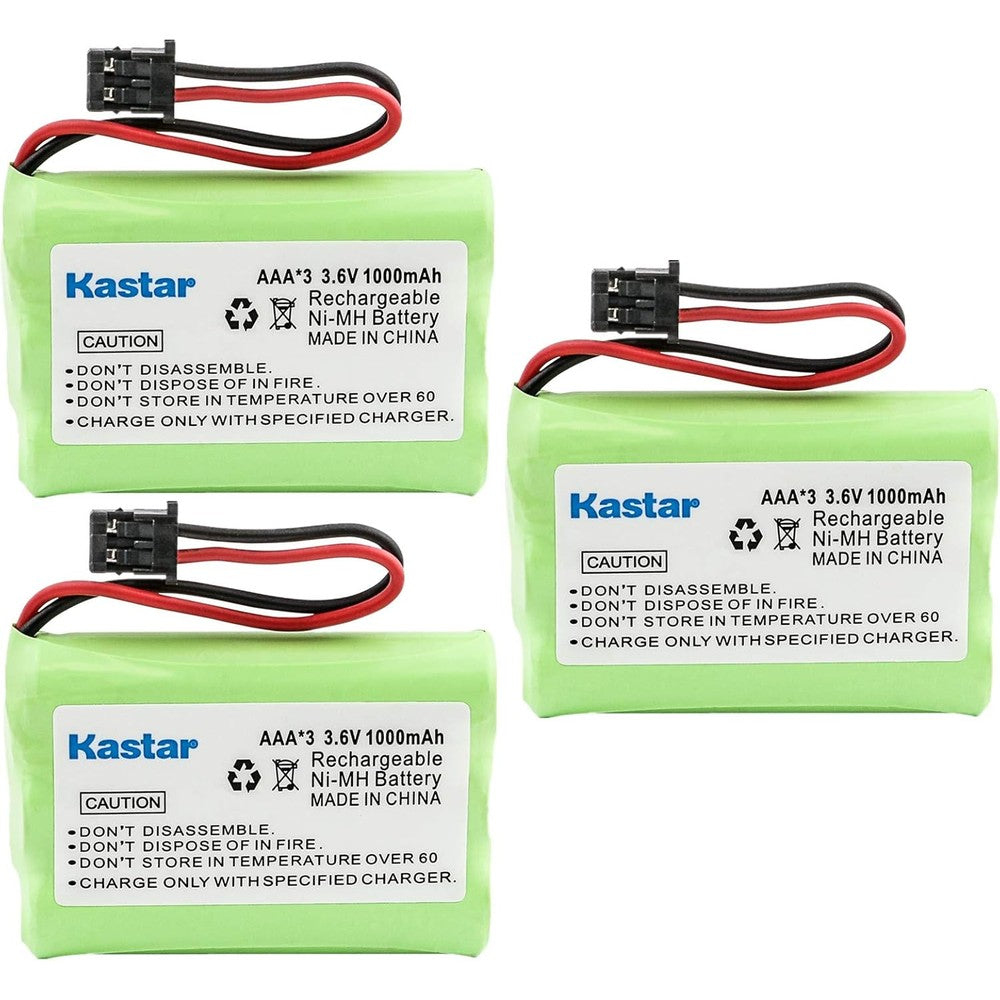Kastar AAAX3 3.6V Ni-MH rechargeable cordless phone battery pack front view