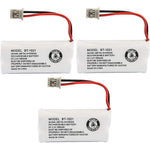 Uniden BT-1021 rechargeable cordless handset replacement battery three pack front view