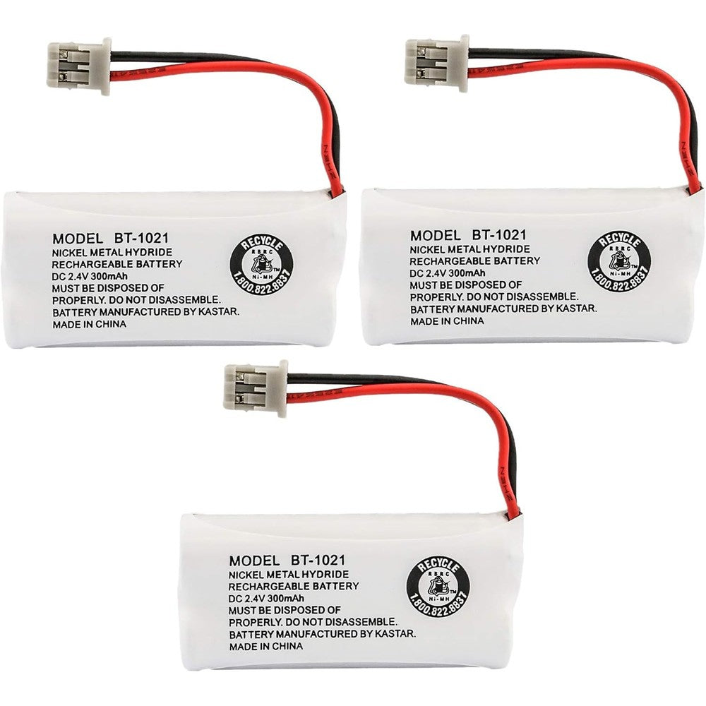 Uniden BT-1021 rechargeable cordless handset replacement battery three pack front view