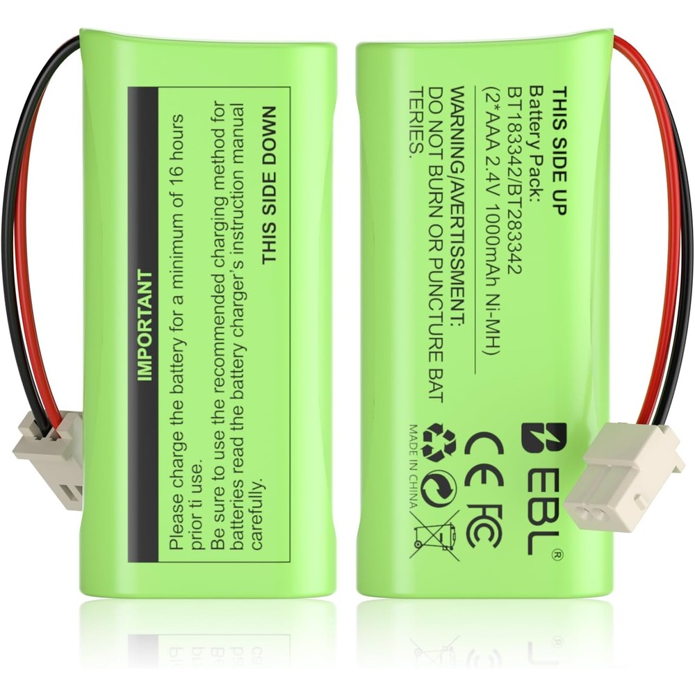 EBL BT183342 cordless phone replacement battery pack front view