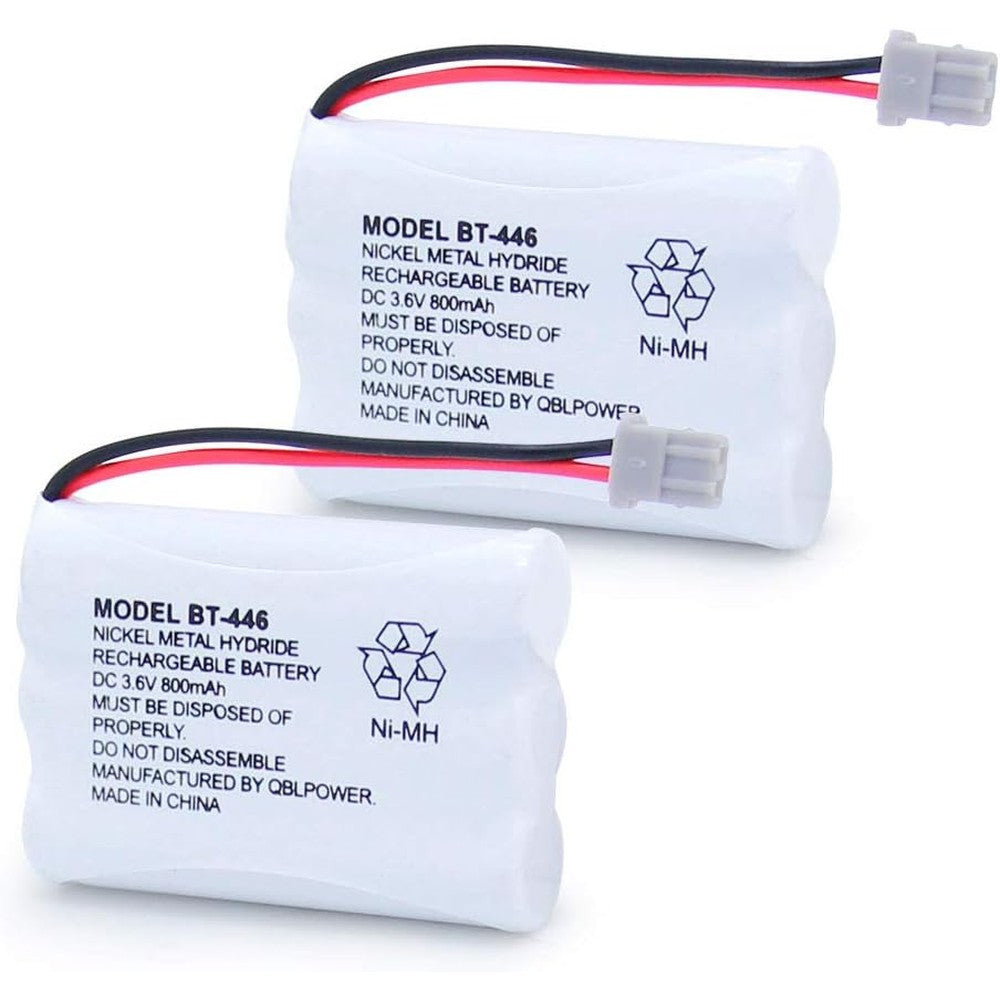 BAOBIAN BT446 cordless phone battery pack front view showing the wire connector plug.