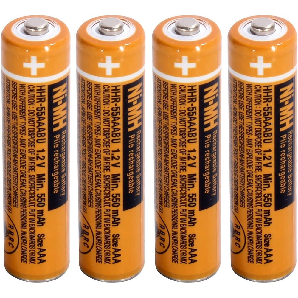 Pingju NI-MH AAA rechargeable battery 4-pack front view for cordless phones.
