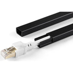 ZhiYo cord hider for one wire front view showing black PVC channel layout