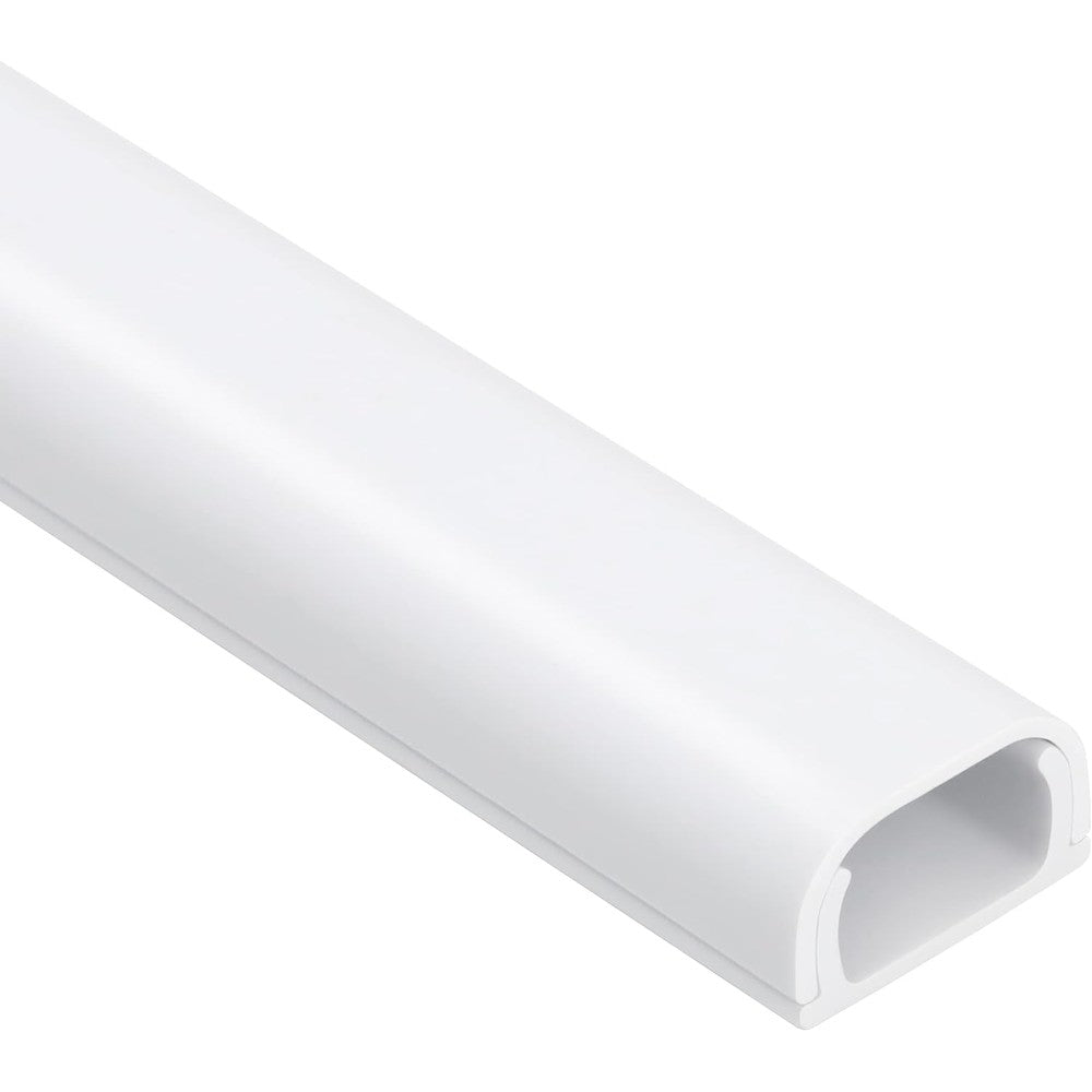 ZhiYo white wall mounted cable concealer kit front view showing slim profile wire hiding track.