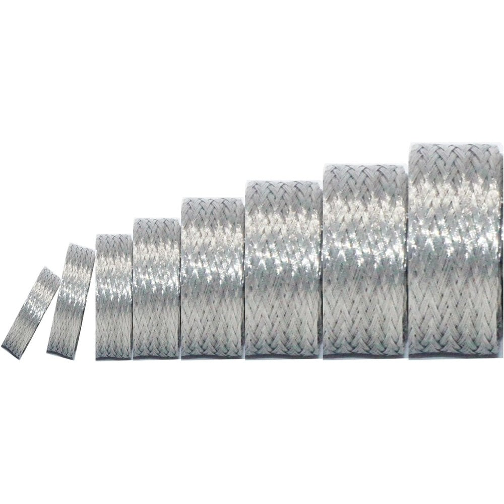 Kokey-xy Tinned Copper Braided Cable Shielding Sleeve front view showcasing the metallic mesh structure.