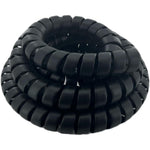XIENLIU spiral wrap hose cable protector front view showing heavy duty black polypropylene structure