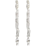 Antique House Chandelier Fabric Cord Cover Two Pack cream white front view on a hanging light fixture.