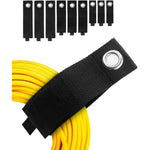 Aksiko heavy duty storage straps 9 pack front view showing assorted sizes for garage organization.