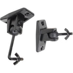 VideoSecu universal satellite speaker mount bracket front view in black alloy steel.