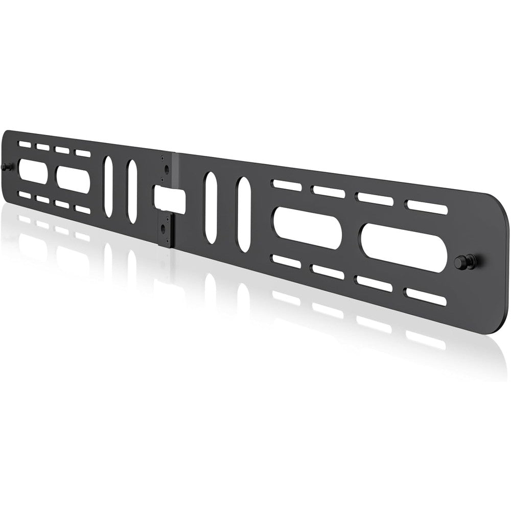 Notiela heavy duty soundbar wall mount front view showing sleek black alloy steel construction