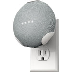 360 Electrical PowerClip outlet mount front view showing the clean chalk fabric speaker bracket.
