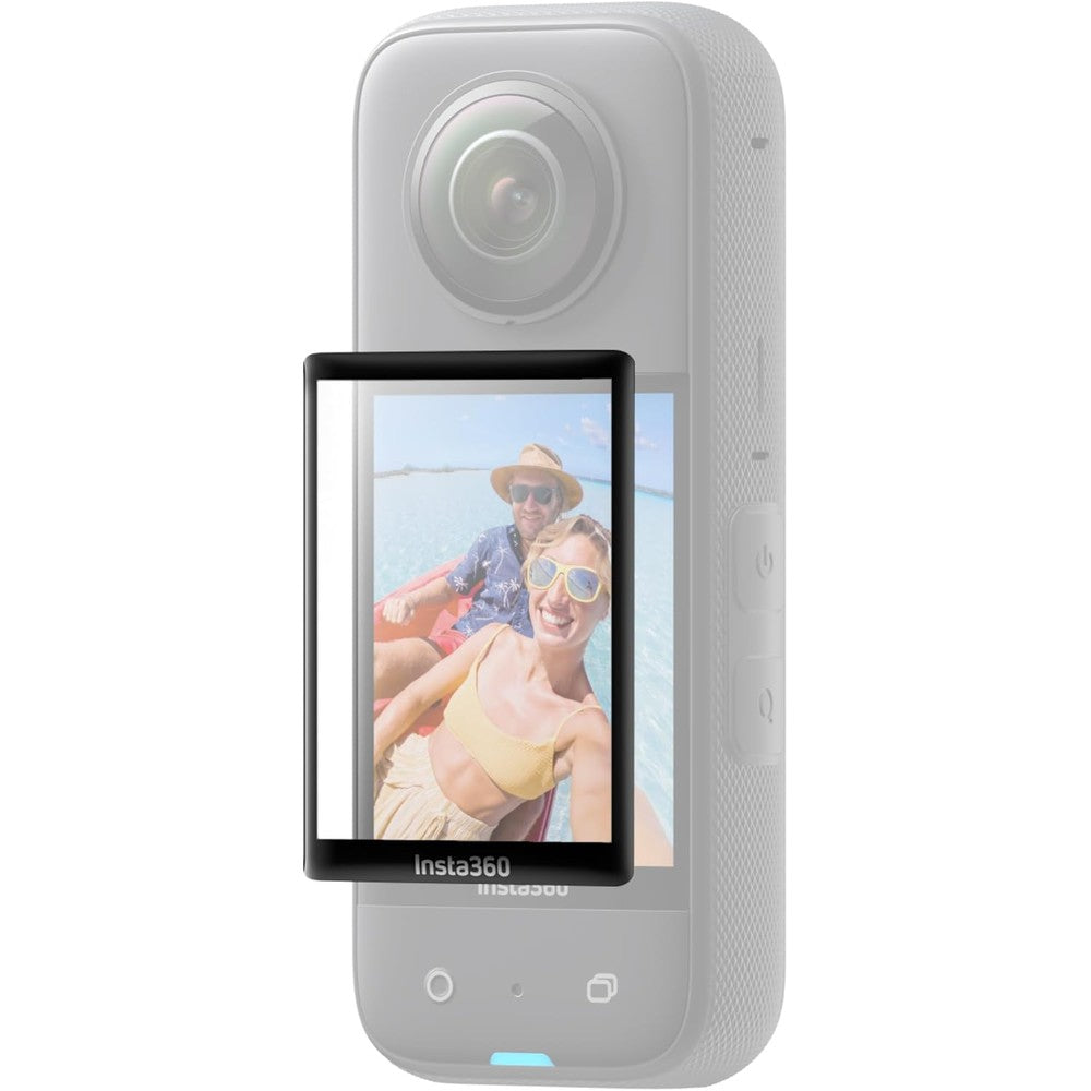 Design Info Insta360 X3 screen protector front view clear tempered glass shield