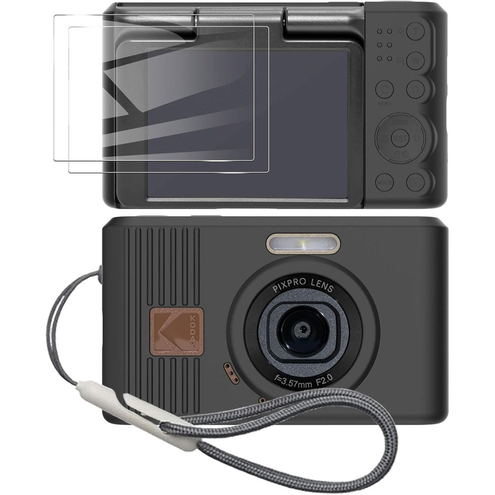 Tedubax silicone case for Kodak Pixpro C1 front view showing black camera protective cover