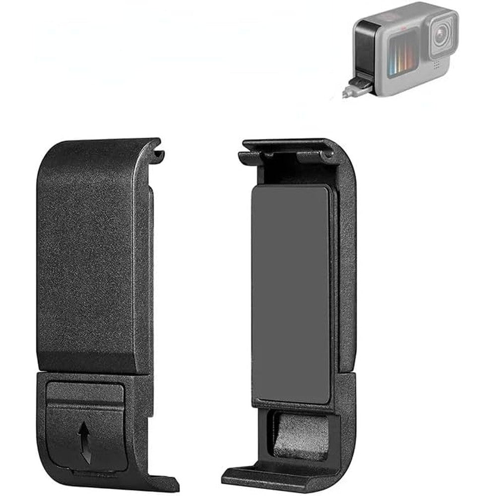 JINSERTA flip battery side cover front view showing the POM plastic construction and precise camera fit.