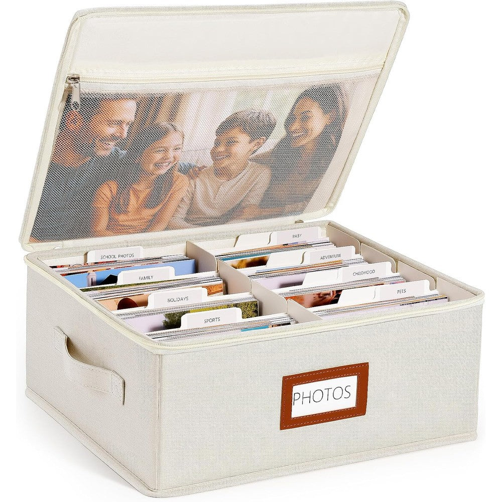 Hulisen linen photo storage box front view