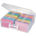 Novelinks 16-case transparent photo storage box with handle front view