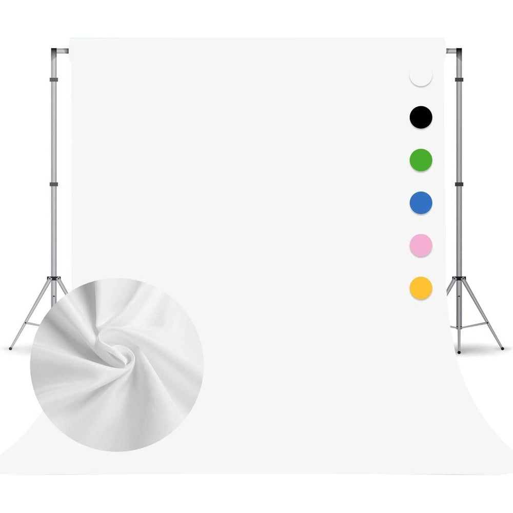 TERSUM white photography backdrop curtain front view for professional studio photoshoots