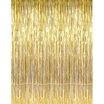 GOER metallic gold tinsel foil fringe curtain backdrop front view for party decoration
