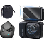 ULYVU 7-in-1 accessories kit for Insta360 Go Ultra showing front view of carrying storage case.