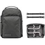 WANDRD PRVKE Pocket 31L V4 Photography Bundle front view showing sleek black weather-resistant tarpaulin material.