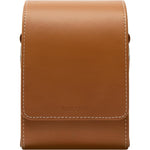 Insta360 Ace Pro 2 Classic Leather Case front view showing embossed branding and premium brown leather finish.