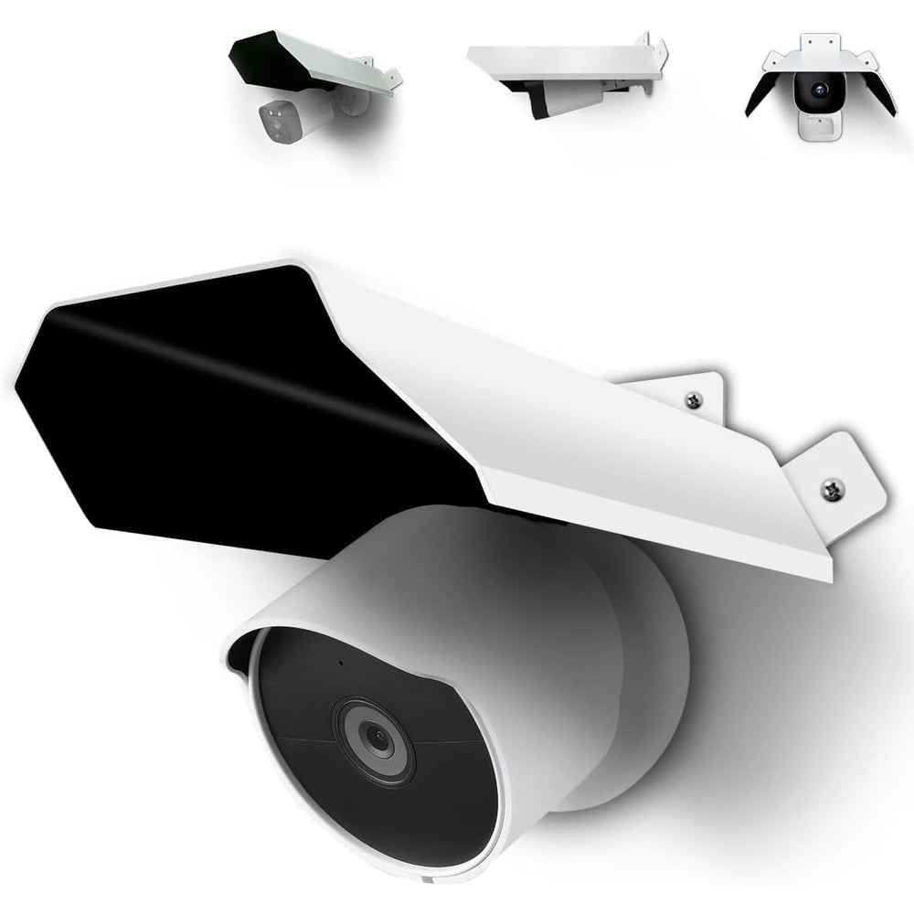 WEILAILIFE Universal Security Camera Cover front view protecting an outdoor dome camera from rain.