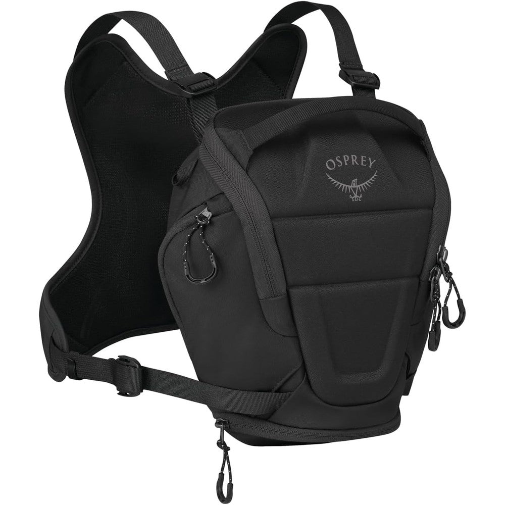 Osprey Camera Chest Rig Charcoal Grey front view outdoor photography pack harness