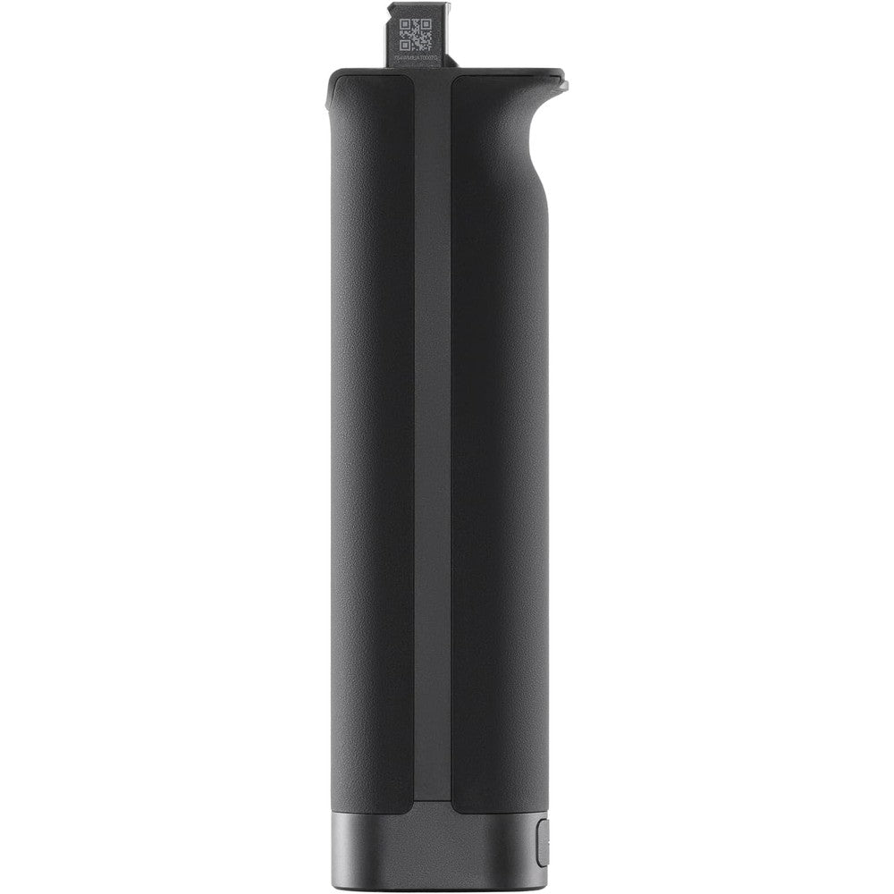 DJI RS BG70 High Capacity Battery Grip front view showing the gold-plated connection pins and premium matte textured finish.