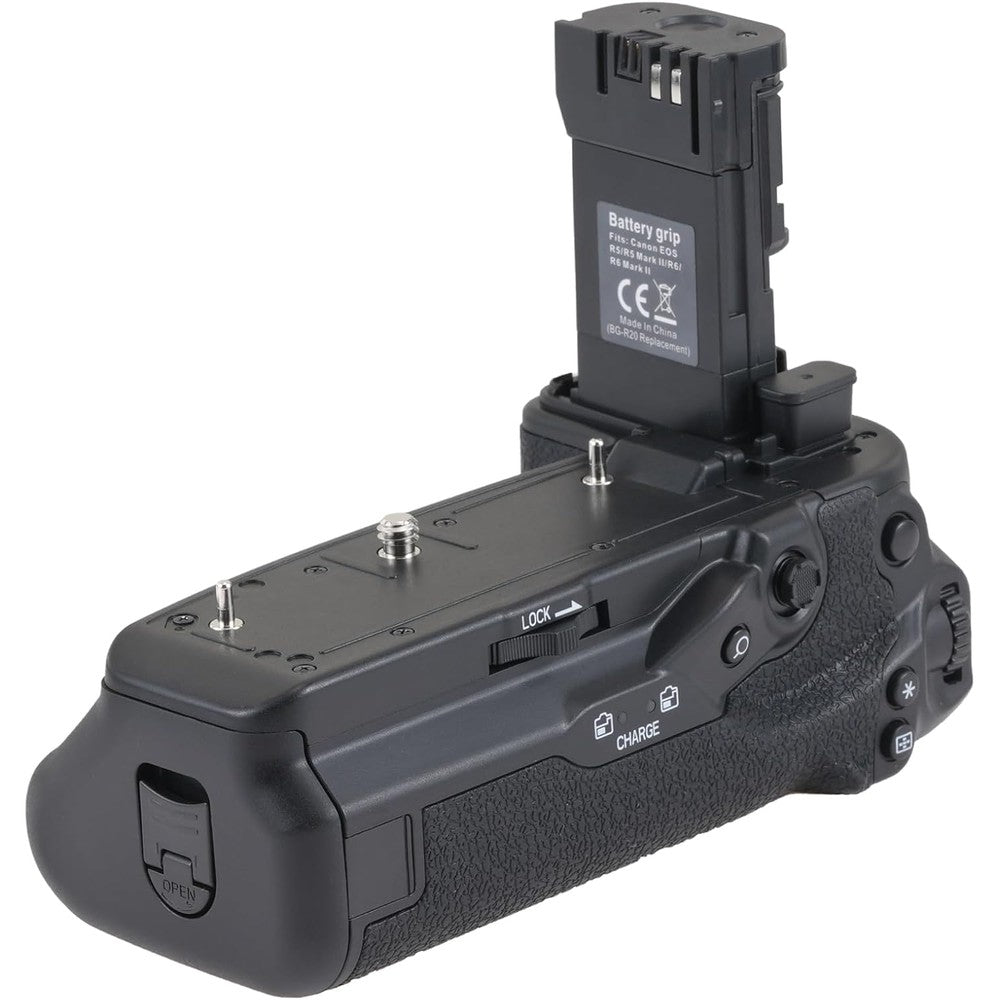 JLWIN Replacement BG-R20 vertical battery grip front view showing camera mounting screw and gold contact pins.