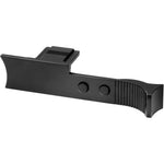 Camotokiit Aluminum Thumb Grip front view mounted on a premium camera hot shoe