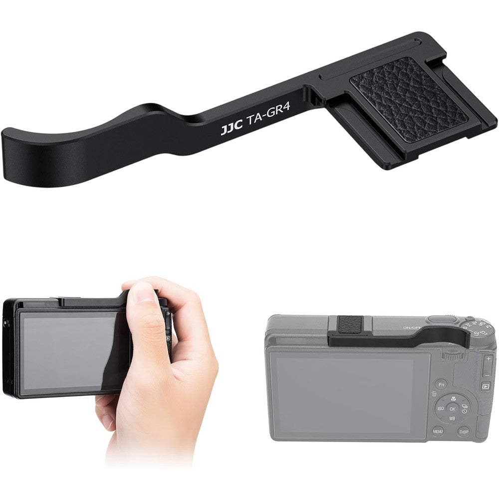 JJC metal thumbs up grip for Ricoh GR IV front view camera accessory