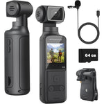 ZOMFOM 4K mini pocket body camera front view displaying the lens and compact body housing