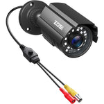 ZOSI 1080P hybrid CCTV camera front view showing infrared LEDs and lens.