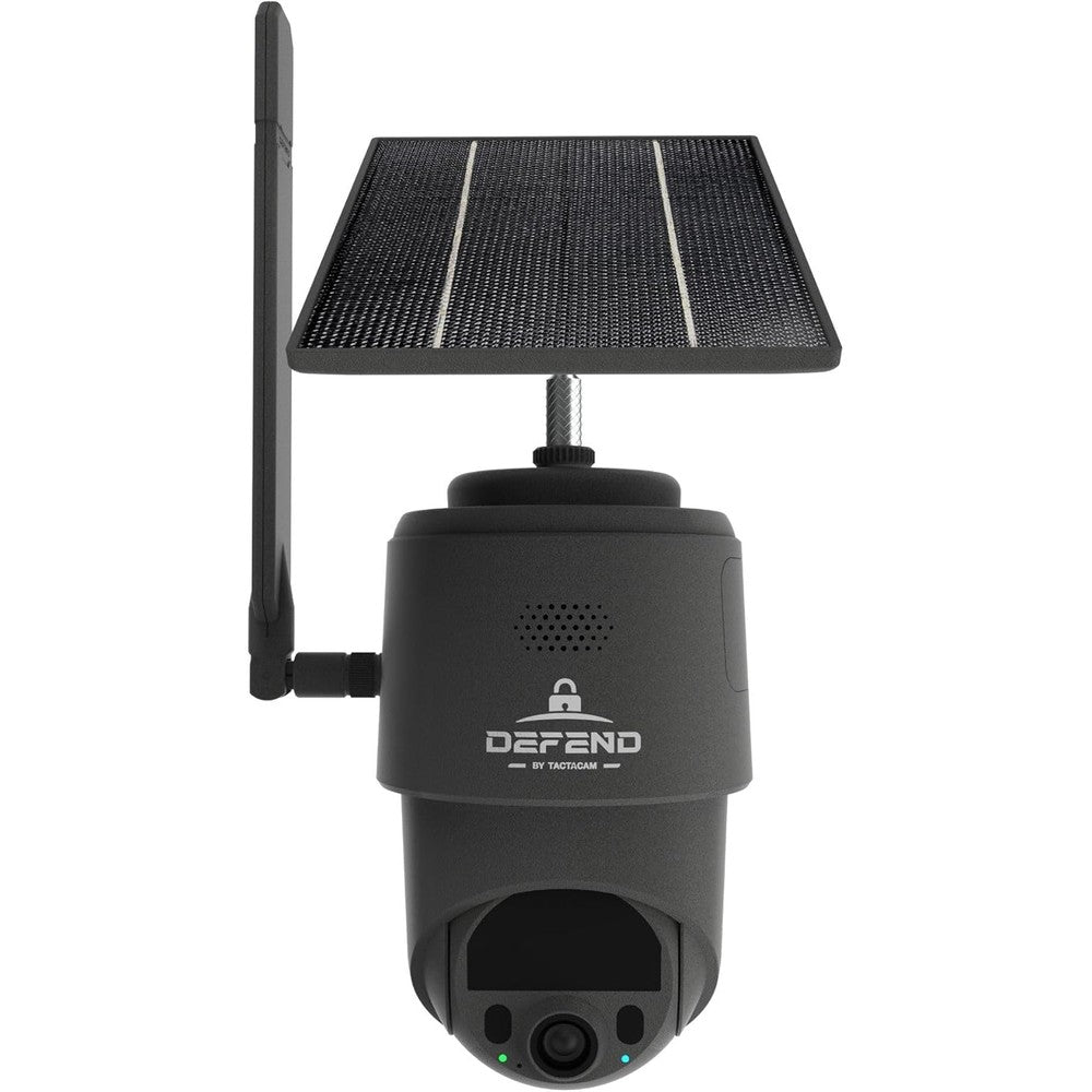 TACTACAM Defend 360 Cellular Security Camera front view showcasing the lens and infrared sensors