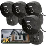 Famviva 2K security camera front view showcasing lens and spotlight features