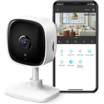 TP-Link Tapo C110 2K indoor security camera front view showcasing compact design and lens.